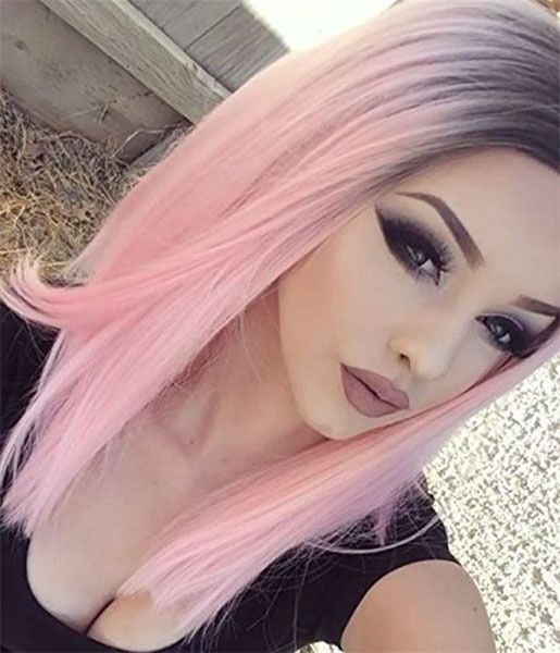 Fashion Bob Ombre Pink Wig Kylie Jenner None Lace Synthetic Wigs