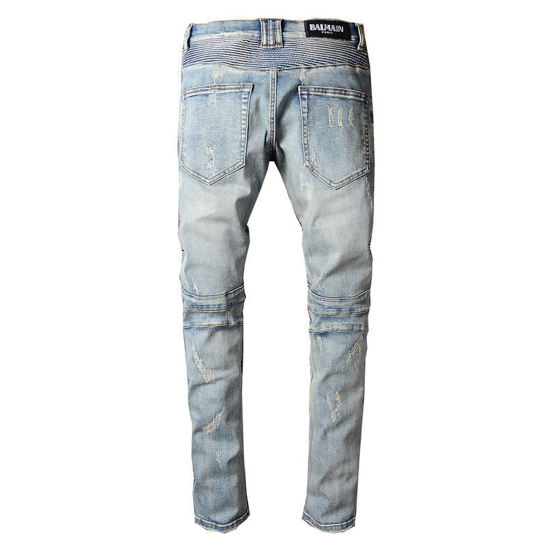 balmain biker denim