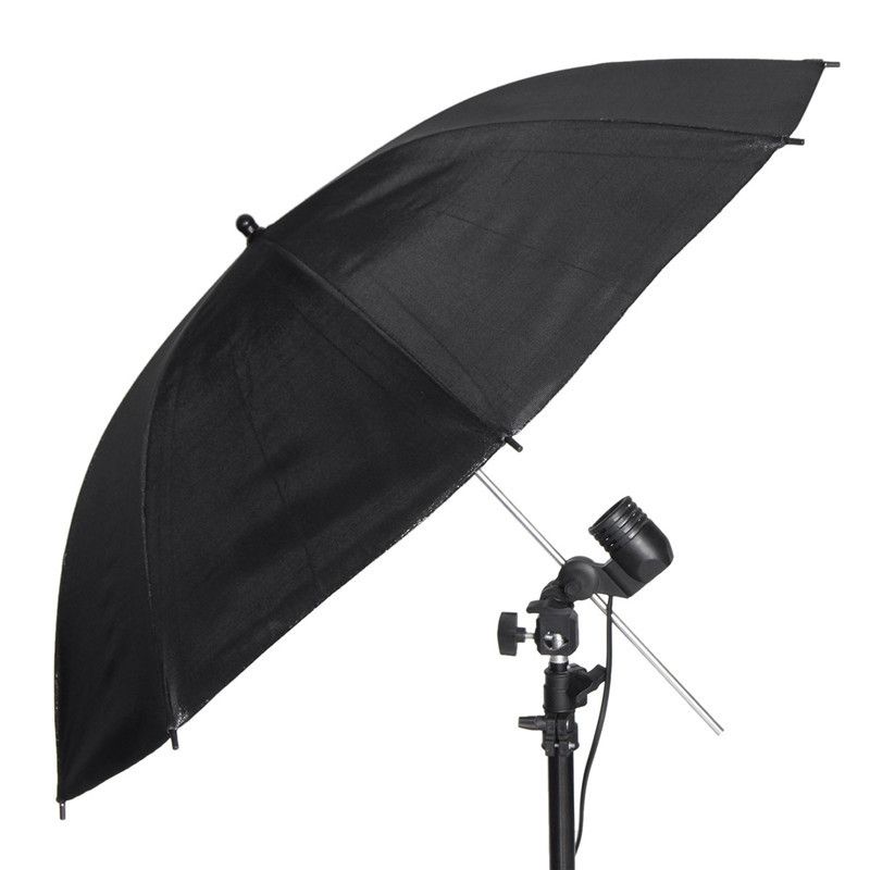 Portable 83cm 33 inch Studio Video Flash Light Grained Umbrella Reflective Reflector Black Sliver Photo Photography Umbrellas 