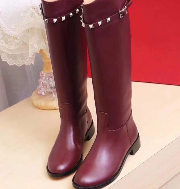 wine colored leather boots