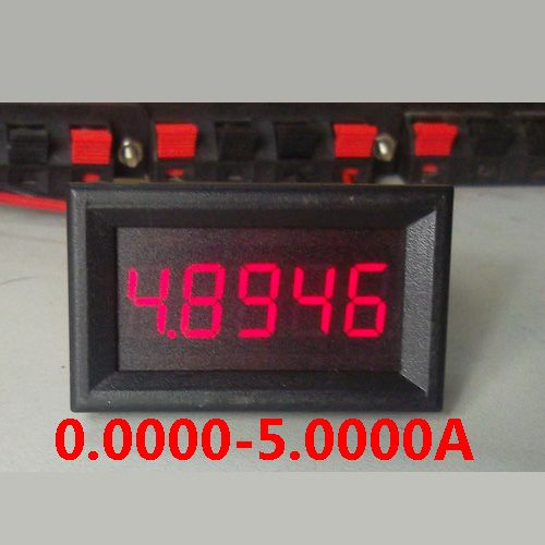 DC 0-5.000A Digital Ammeter LED Meter Amperemeter Current High-Low Alarm shunt 