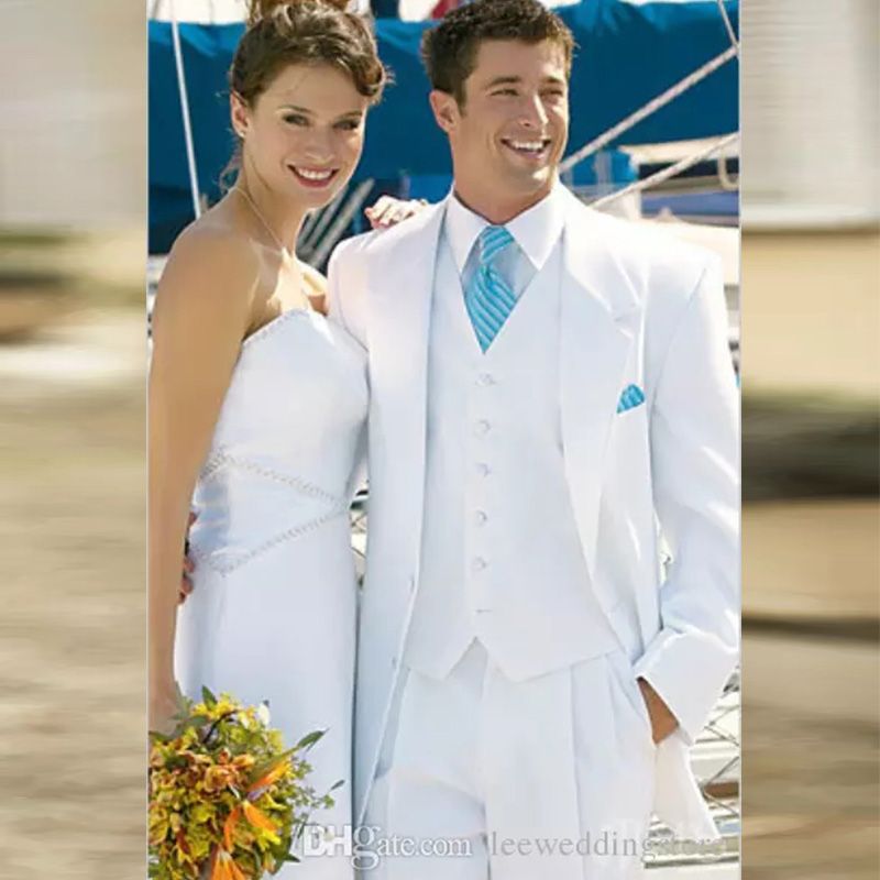 Trajes de hombre blanco Trajes de boda para hombre Novio Novio Usar mejor hombre regular