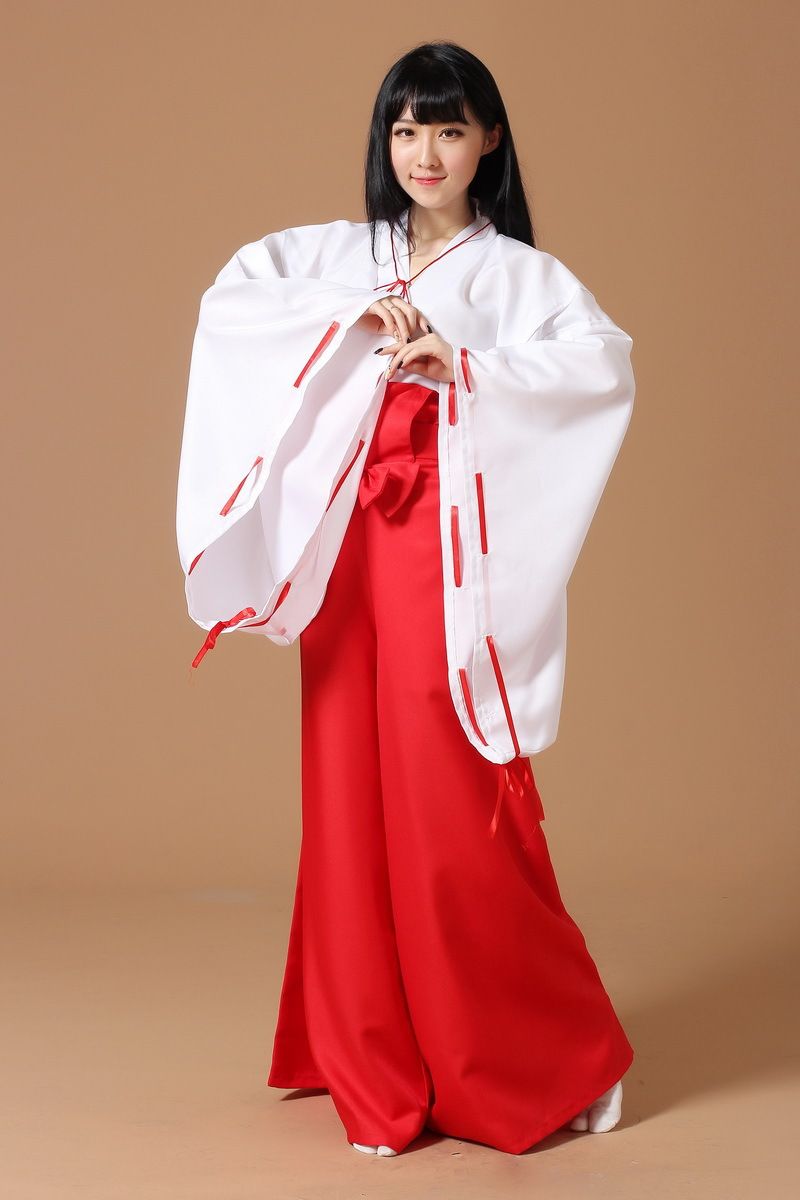 de madera mayor Mal Mejor venta Anime Inuyasha cosplay traje de anime Campanulaceae COS traje  kimono traje de bruja japonesa