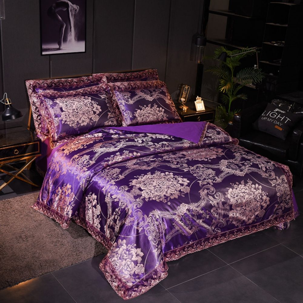 Wedding Luxury Bedding Sets Jacquard Queen King Size Duvet Cover