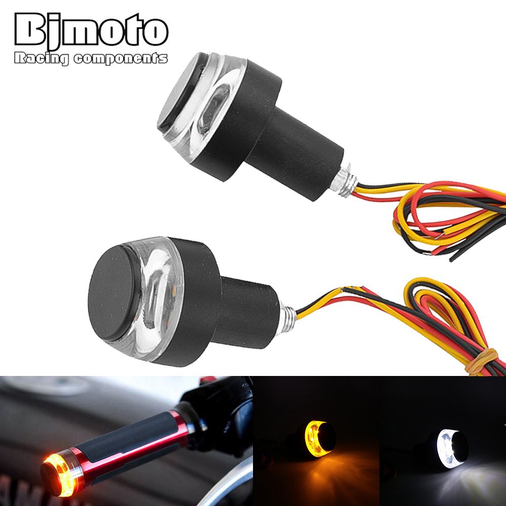 2Pcs Motorcycle Bike Handlebar Bar End LED Turn Signal Light For 22mm 7/8'' 12V 2Pcs Motorcycle Bike Handlebar Bar End LED Turn Signal Light For 22mm 7/8'' 12V