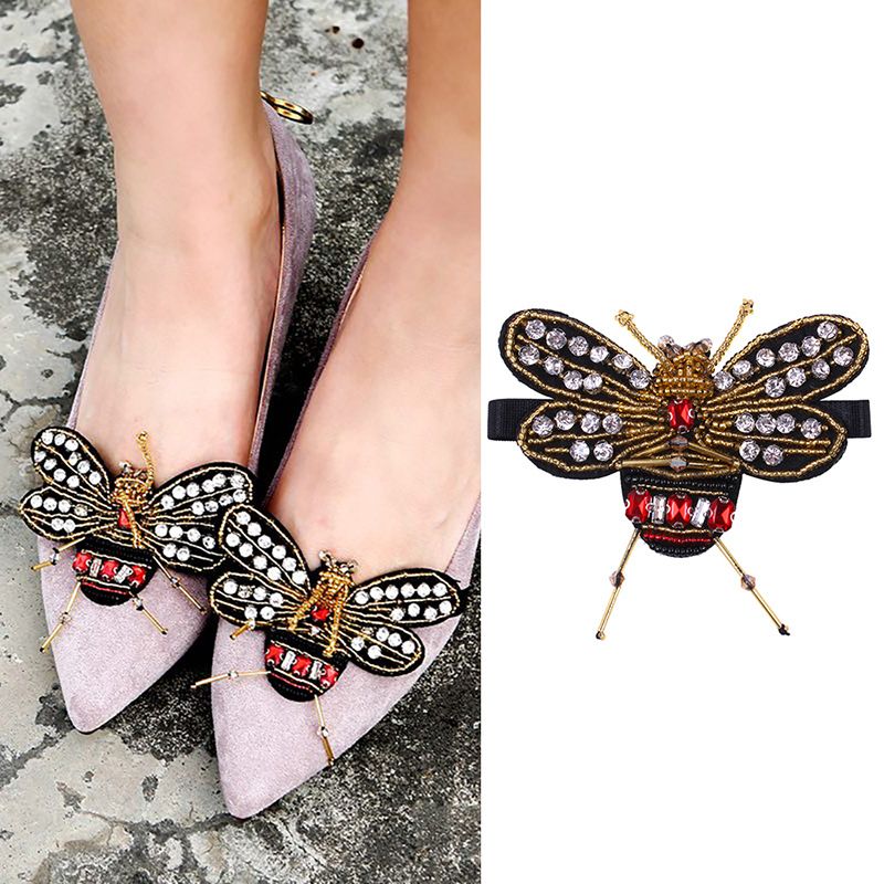 2019 Beautiful Bee Shoe Decorations Sandals High Heels Shoes