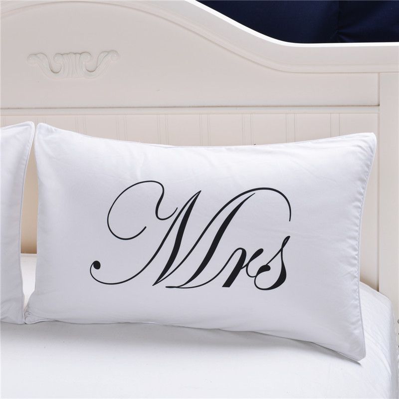 Jacquard And Mrs Pillow Case Couple Pillow Shams For Him Or Her