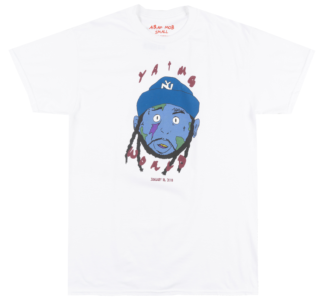 ASAP MOB YAMS WORLD T SHIRT MENS WHITE AWGE MUSIC RAP HIP HOP TEE 2018