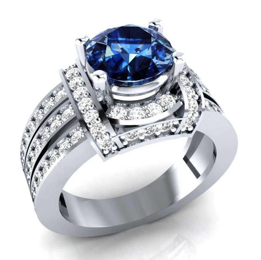 Woman 925 Silver Blue Topaz Wedding Proposal Couple Party Jewelry Ring Size 6-10 Woman 925 Silver Blue Topaz Wedding Proposal Couple Party Jewelry Ring Size 6-10