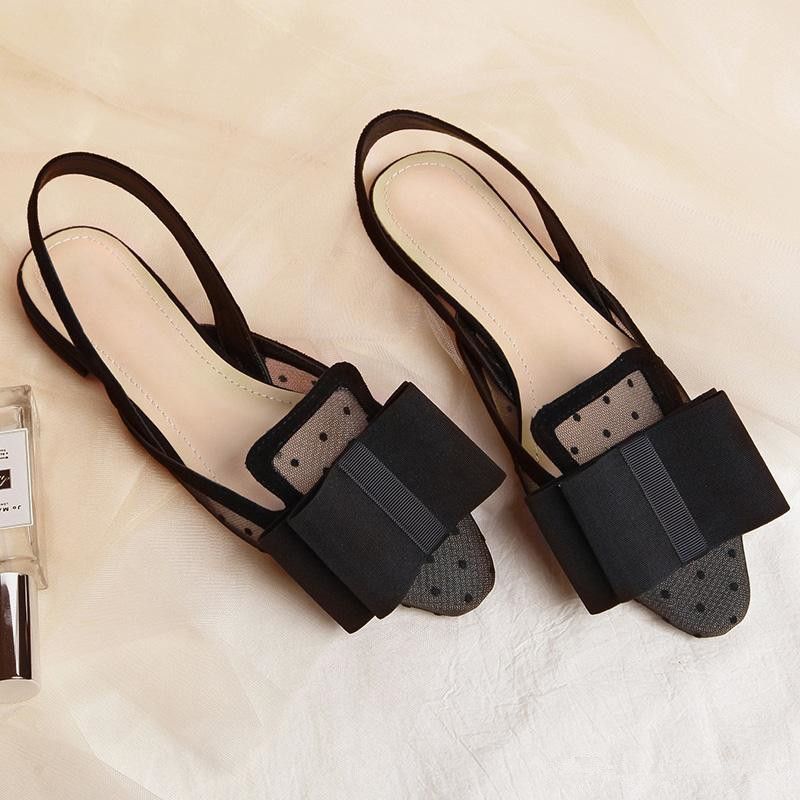 womens black flat slingback shoes