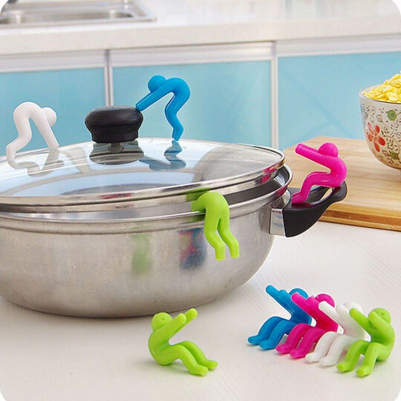 Creative Kitchen Tool Gadget M-G-X Spill-proof Pot Silicone Lid Stand for Soup Pot