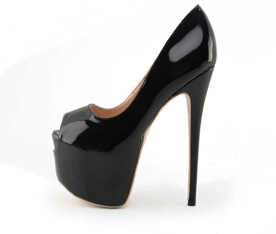Tacones charol negro Clearance