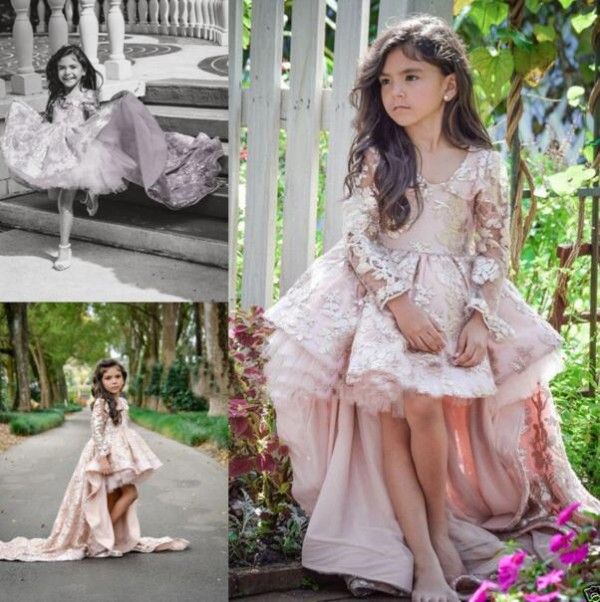 Vestidos de manga larga para niños pequeños Vestidos formales de fiesta  para niña de manga corta