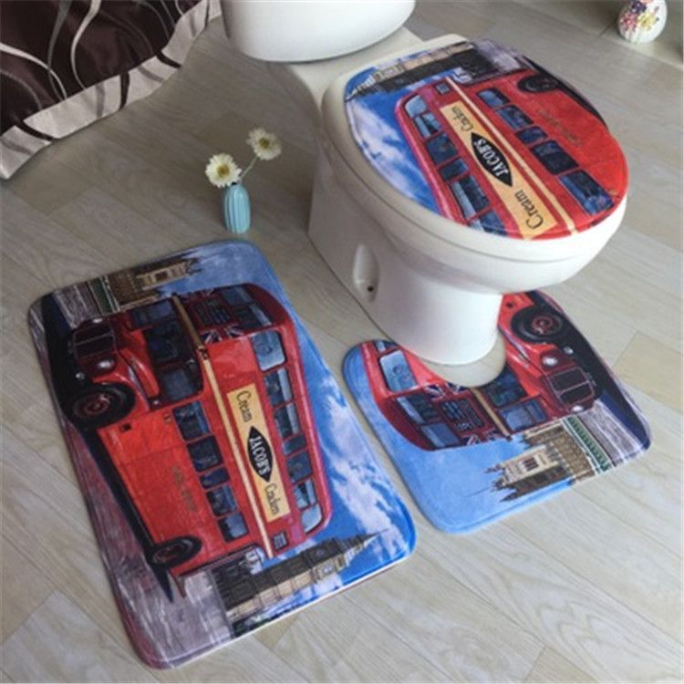 Best And Cheapest Bath Mats Printed Toilet Bowl Mat Bathroom Carpet