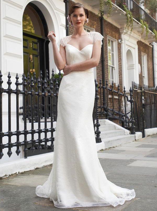 Stephanie Allin 2019 Vintage Wedding Dresses Sweetheart Cap Sleeves Floor Length Lace Bridal Gowns Custom Made Wedding Dress Style Wedding Dress With Lace From Andybridaldress 156 83 Dhgate Com