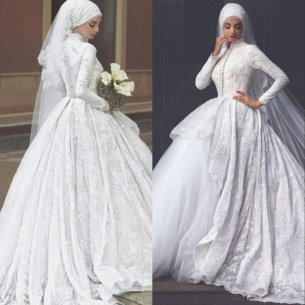 Großhandel 2019 Bescheidenen Muslimischen Hijab Ballkleid ...