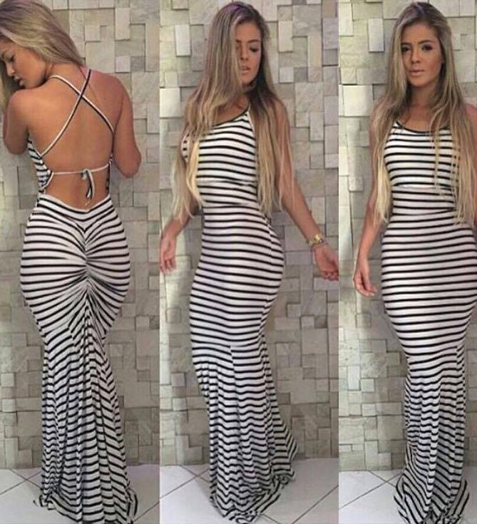 New Sundress Halter Neck Long Black 