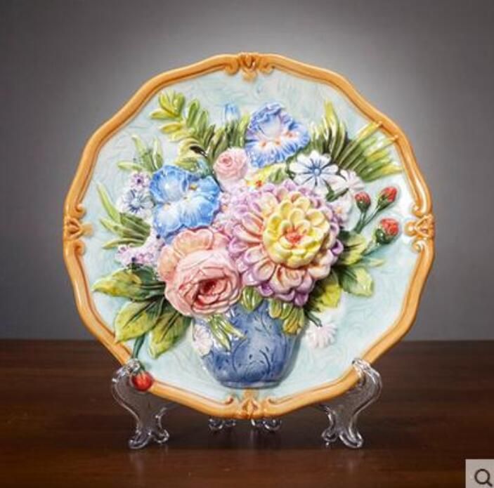 2020 Bottled Flowers Decorative Wall Dishes Porcelain Decorative