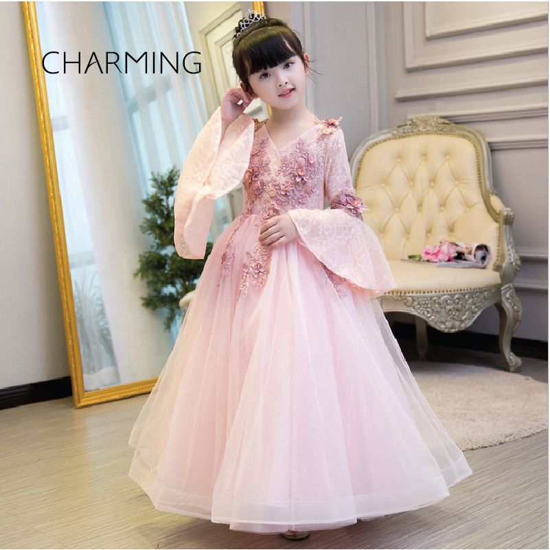 Baby Girl Maxi Dress Pink High Quality 