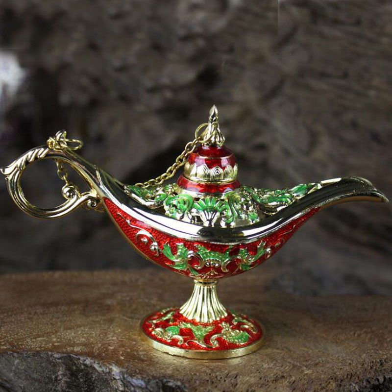 Genie Lamp Vintage Retro Toys For Children Home Decoration Gifts Red 
