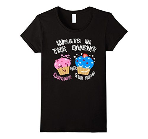 Womens Tee Cupcake Or Stud Muffin T Shirt Gender Reveal Party