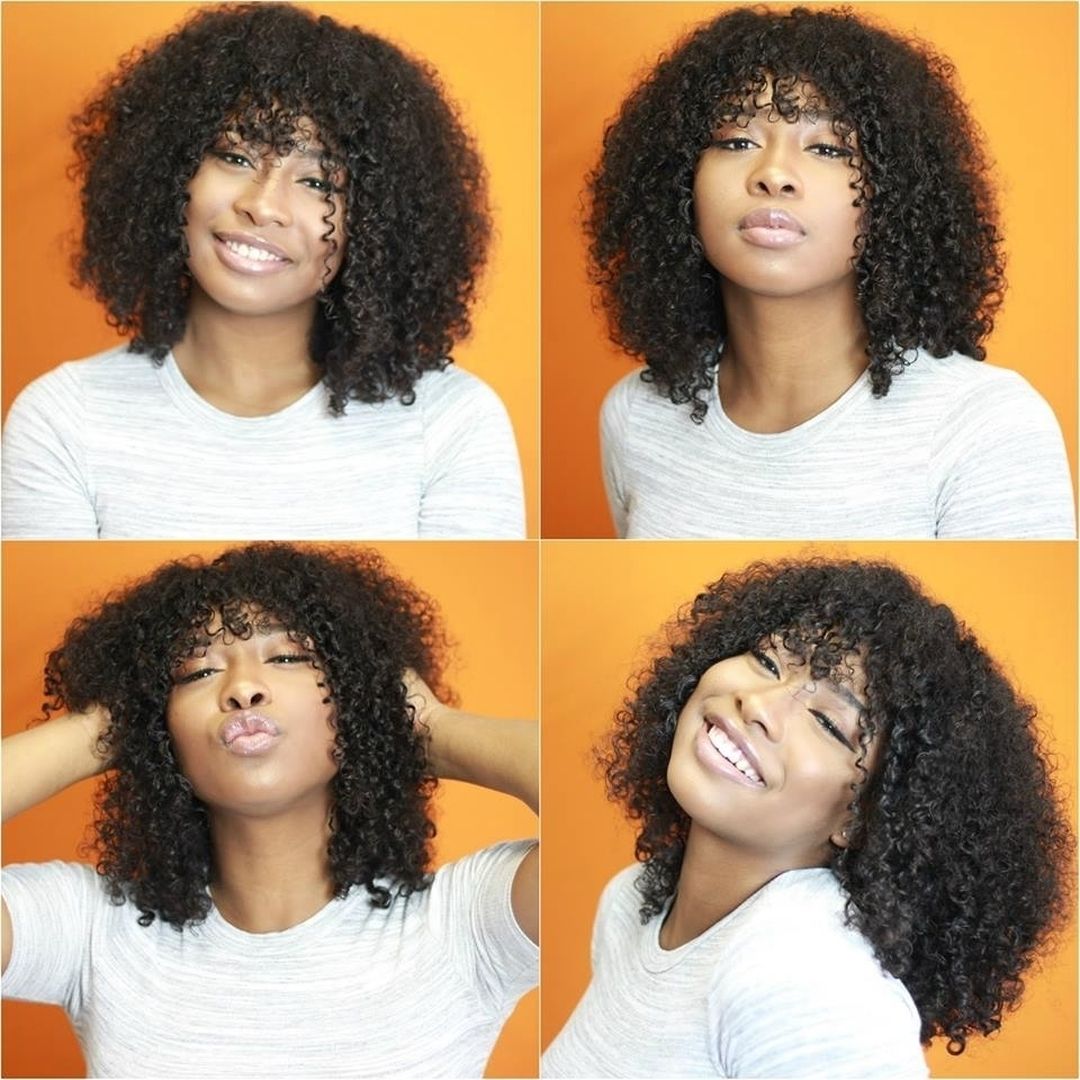 Malaysian Afro Kinky Curly Short Human Hair Bob Wigs For Black