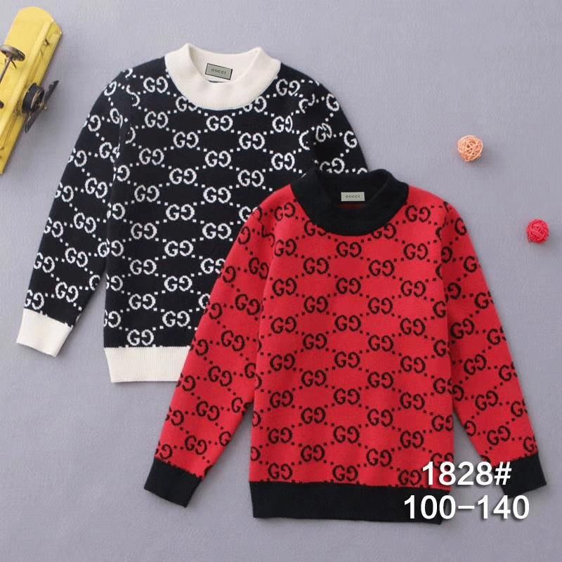 Cartoon Casual Sleeve Warm Kids Girls Sweater Winter Long Tops Round Toddler