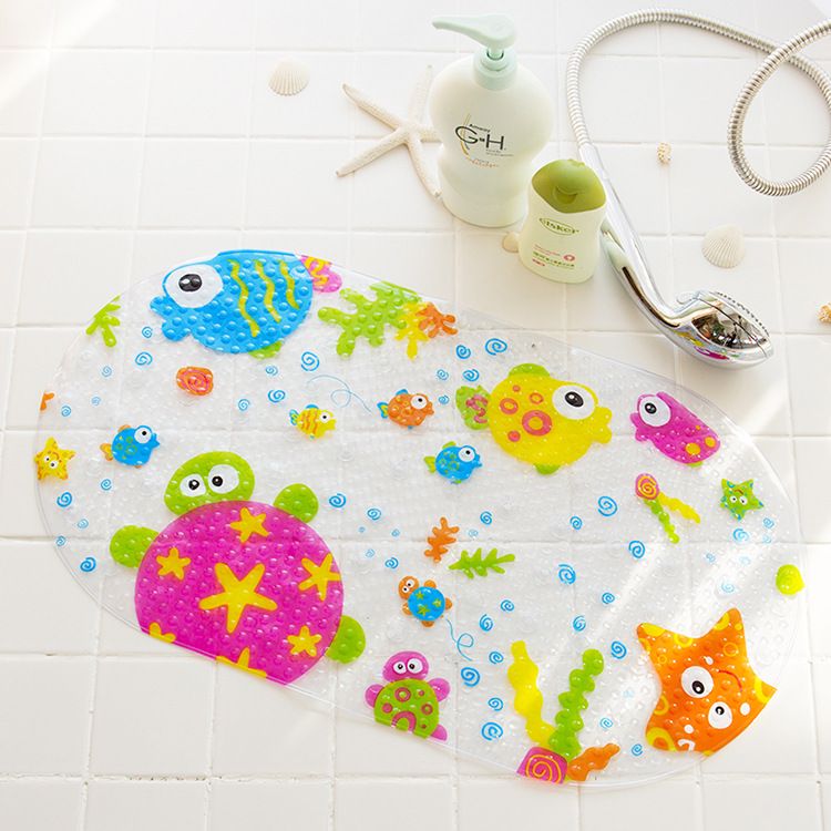 2019 38cmx69cm Baby Bath Mat Anti Slip Pvc Cartoon Bathmats Tub