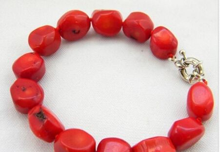 8/'/'13mm massive red baroque Coral Bracelet