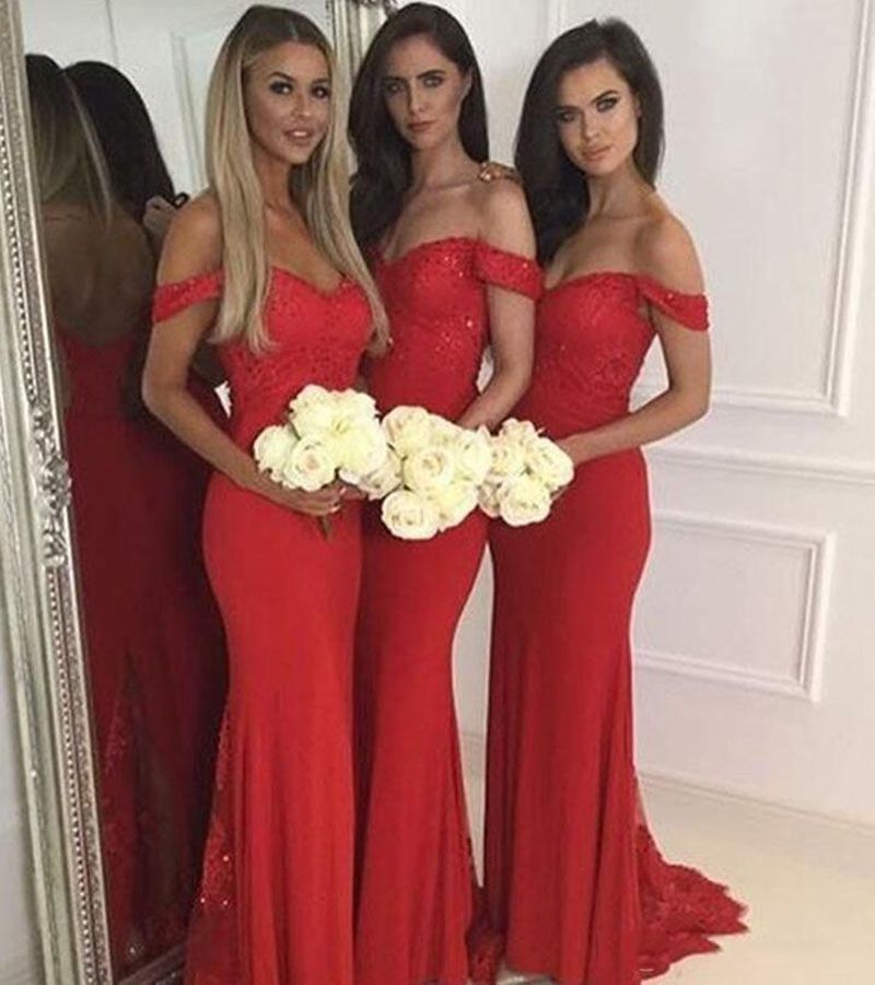 Vestiti damigelle rosso Clearance