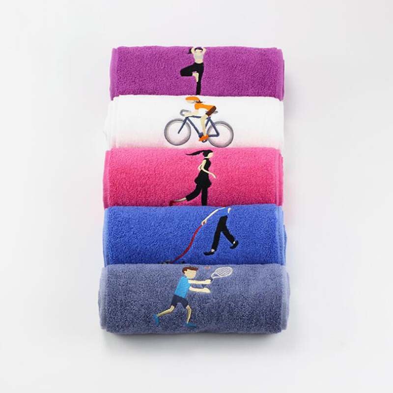Algodón de moda Bordado toalla de los Suave Gimnasio Natación Toalla Absorbente Secado