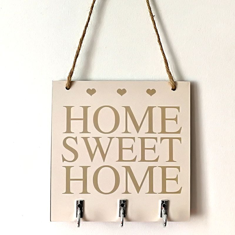 Home Sweet Home Wood Sign With 3 Hooks Handmade Shabby Chic Wooden Signs Hanging Plaque Novelty Home Decor Warm Gifts Unique Gifts For Men Unique Gifts Magazine From