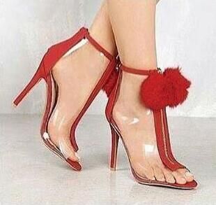 pom pom high heels