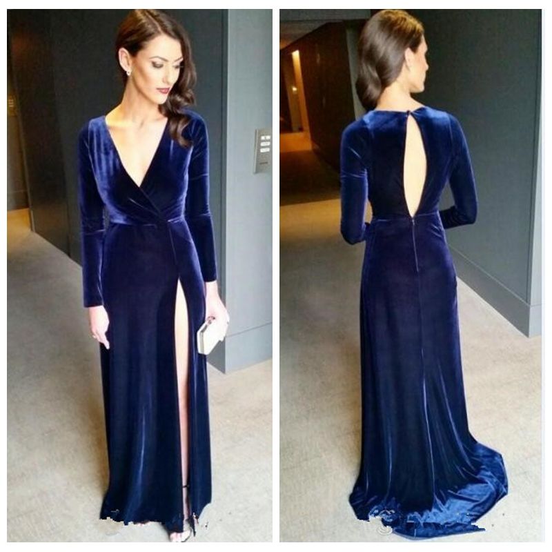 robe velours bleu nuit