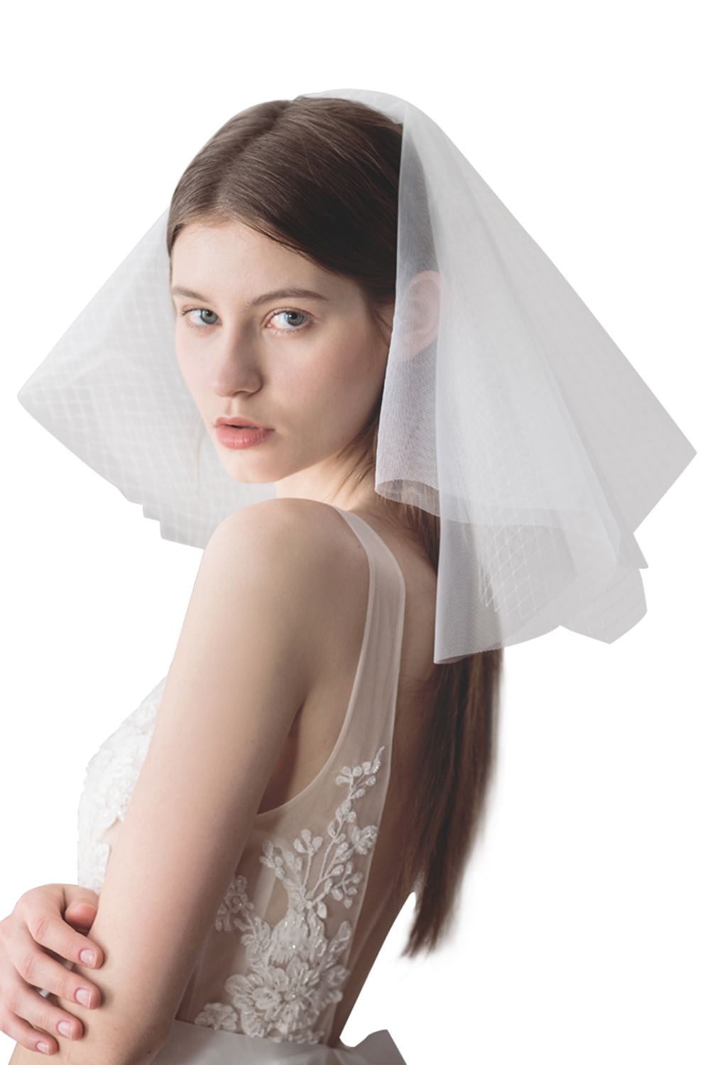 shoulder length veils wedding