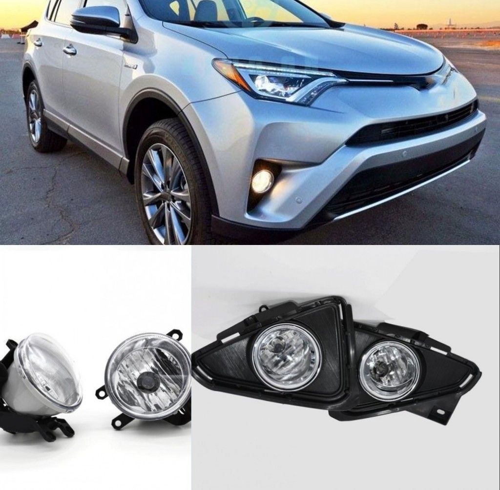 Car Fog Lights For 2016 2017 Toyota Rav4 Halogen Bulb Clear Front