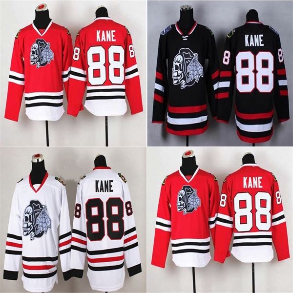 2020 2016 NEW Chicago Blackhawk Jerseys Patrick Kane 88 White SKULL Mens Ice Hockey Jersey