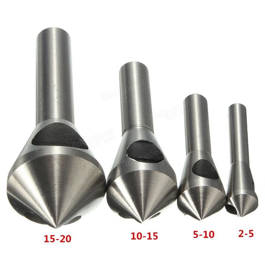 4pcs Inclined Hole Chamfer Countersink Deburring Drill Crosshole Cut Tool