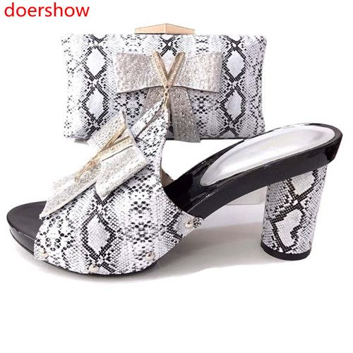 silver shoes and bag to match for wedding