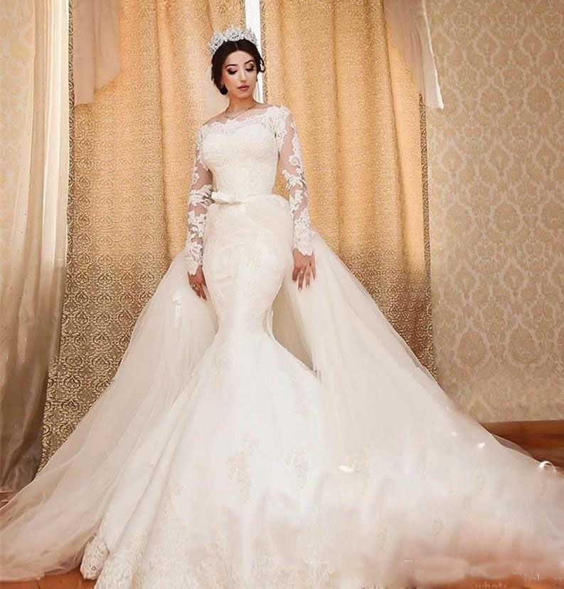 Acquistare Abiti Da Sposa Oversize Modesta Abiti Da Sposa Illusione Maniche  Lunghe Abiti Da Sposa Country Abito Da Sposa In Pizzo Lungo Treno Sirena  Economico | Consegna Veloce E Qualità | It.Dhgate