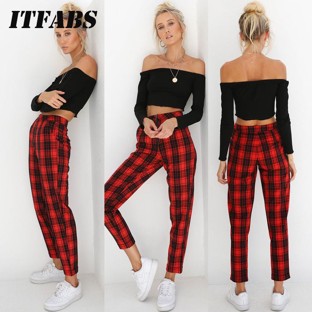 Plaid Sexy Plaid Pants Sweatpants Women 