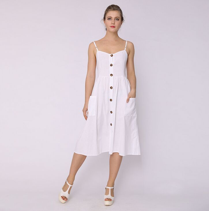 Single breasted suspender dress Clearance