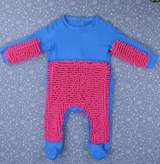 2020 Baby Mop Romper Outfit Unisex Bebe Boy Girl Polishes Floors