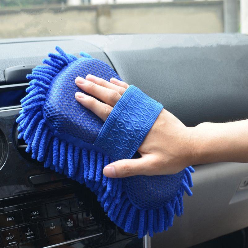 Car Wash Glove Chenille Coral Soft Microfiber Gloves Car Cleaning Towel  Cloth Mitt Wax Detailing Brush