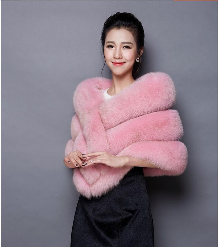 pink fur shawl