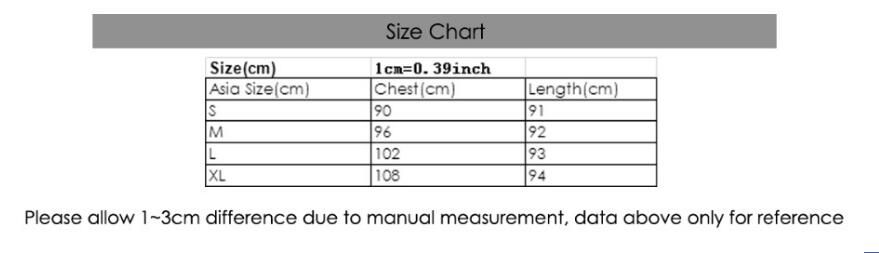 Maternity Clothes Size Chart