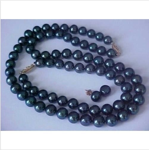 10mm Blue Sapphire Round Necklace bracelet Earring set