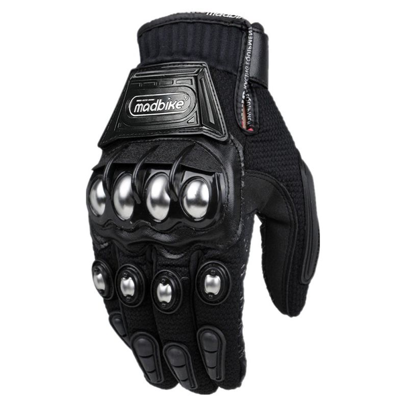 GREAT BIKERS GEAR Protective Gloves Retro Style Leather Motorcycle Biker Gloves Medium, Palm Size, 9.5cm, Black Motorbike Racing Gloves