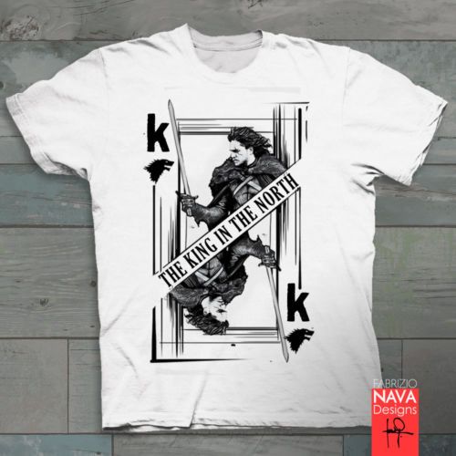 Game Of Thrones T Shirt Jon Snow The King In The North Playing