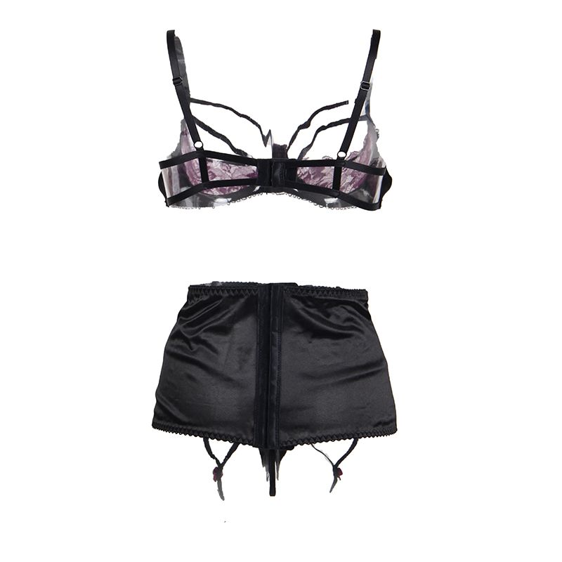 2021 Sexy Underwear For Women Open Bra Purple Lingerie Sexy Set New ...